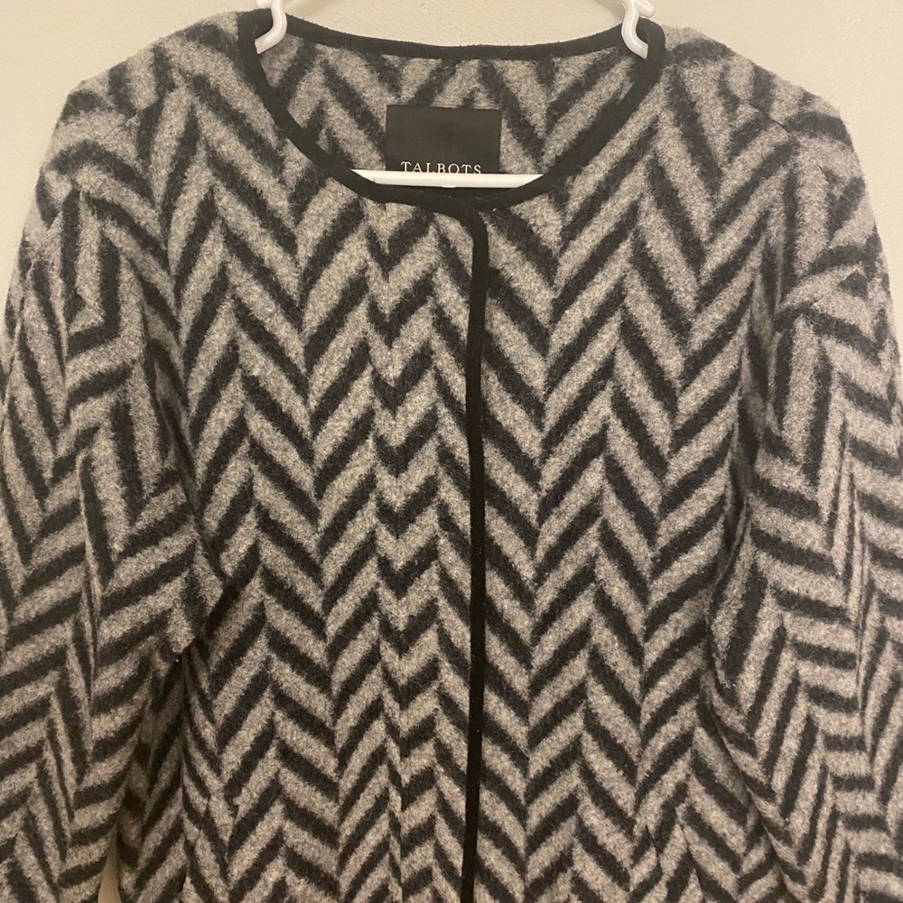 Talbots Wool Chevron Herringbone Pattern Long Swe… - image 2